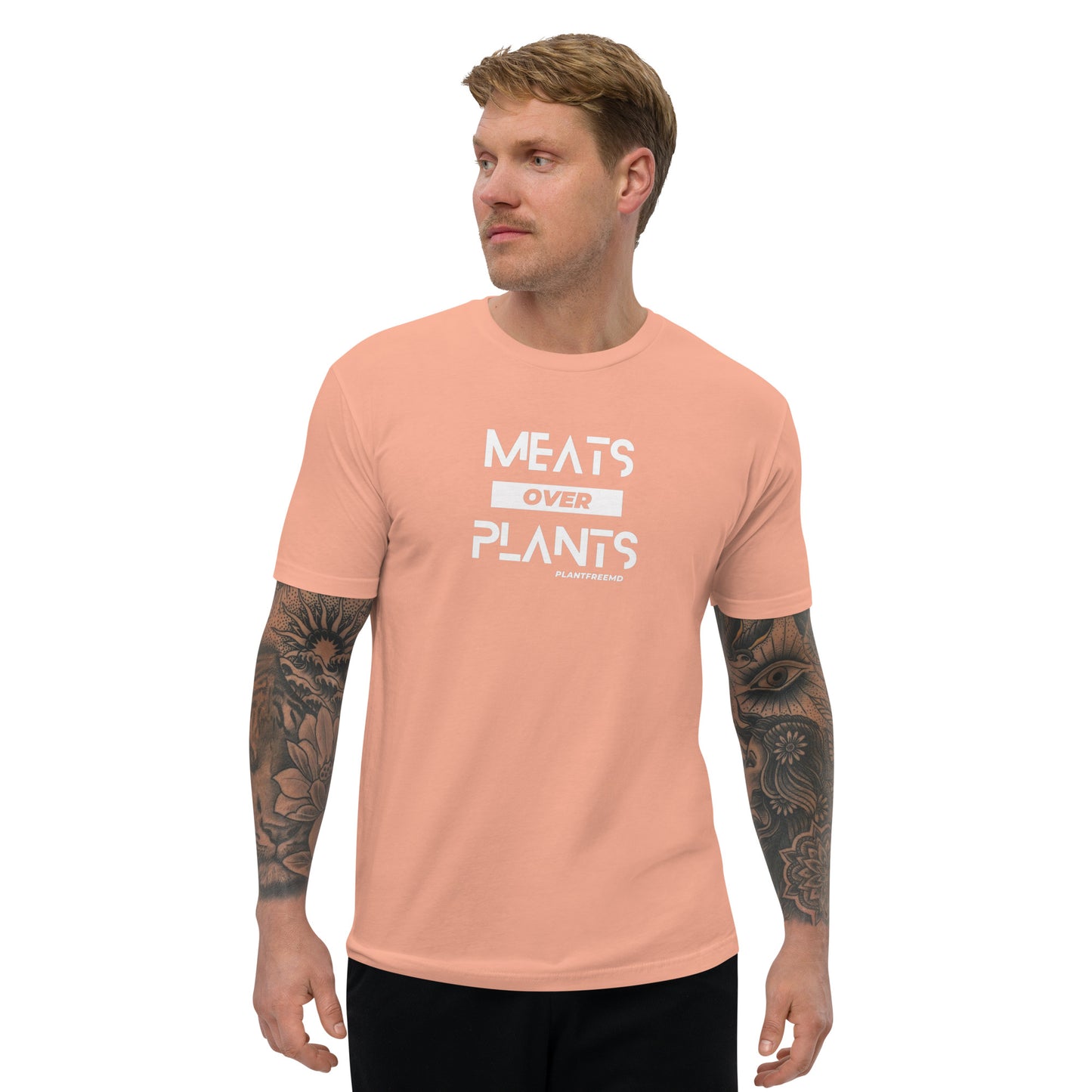 Meats Over Plants Men's Fitted T-shirt Light