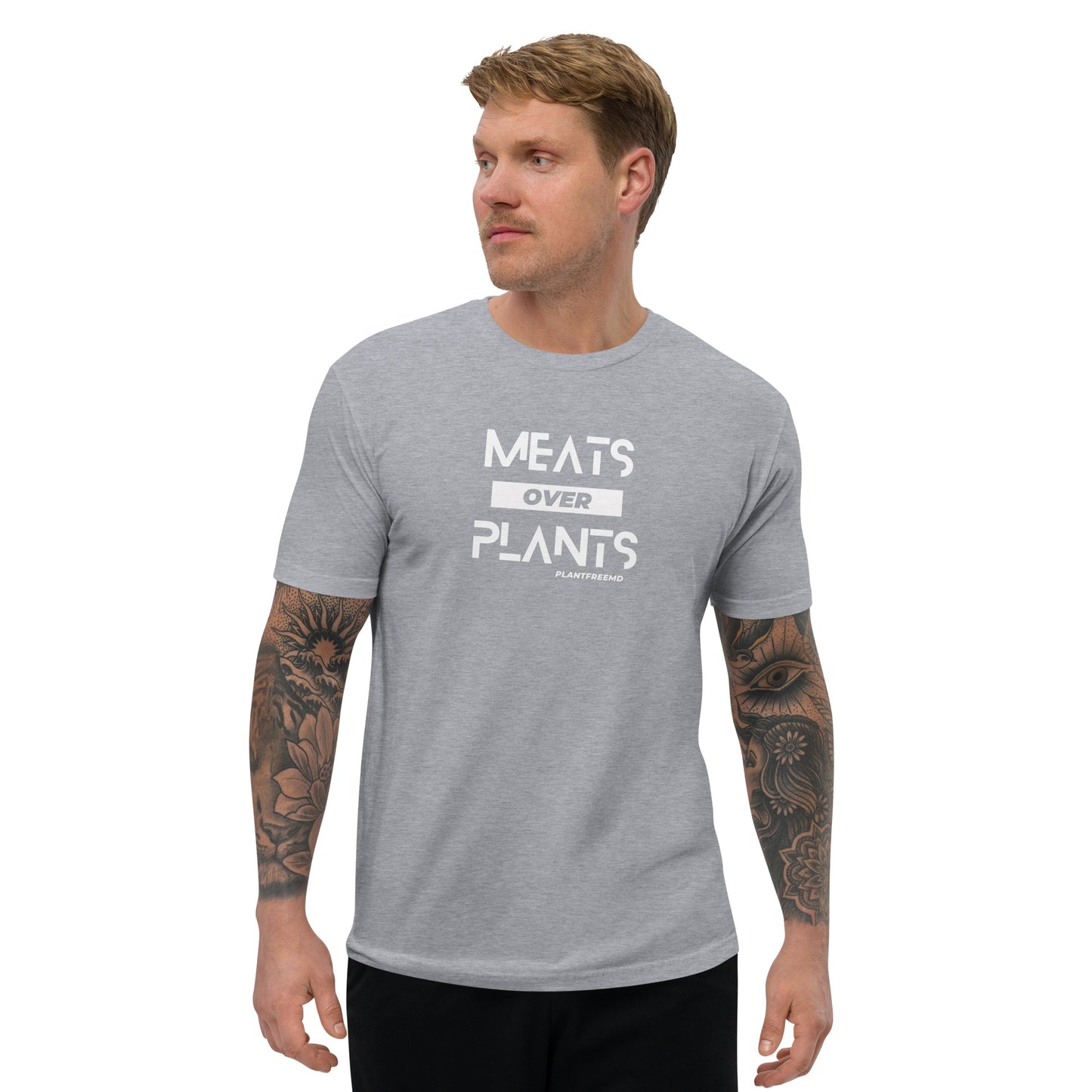 Meats Over Plants Men's Fitted T-shirt Light