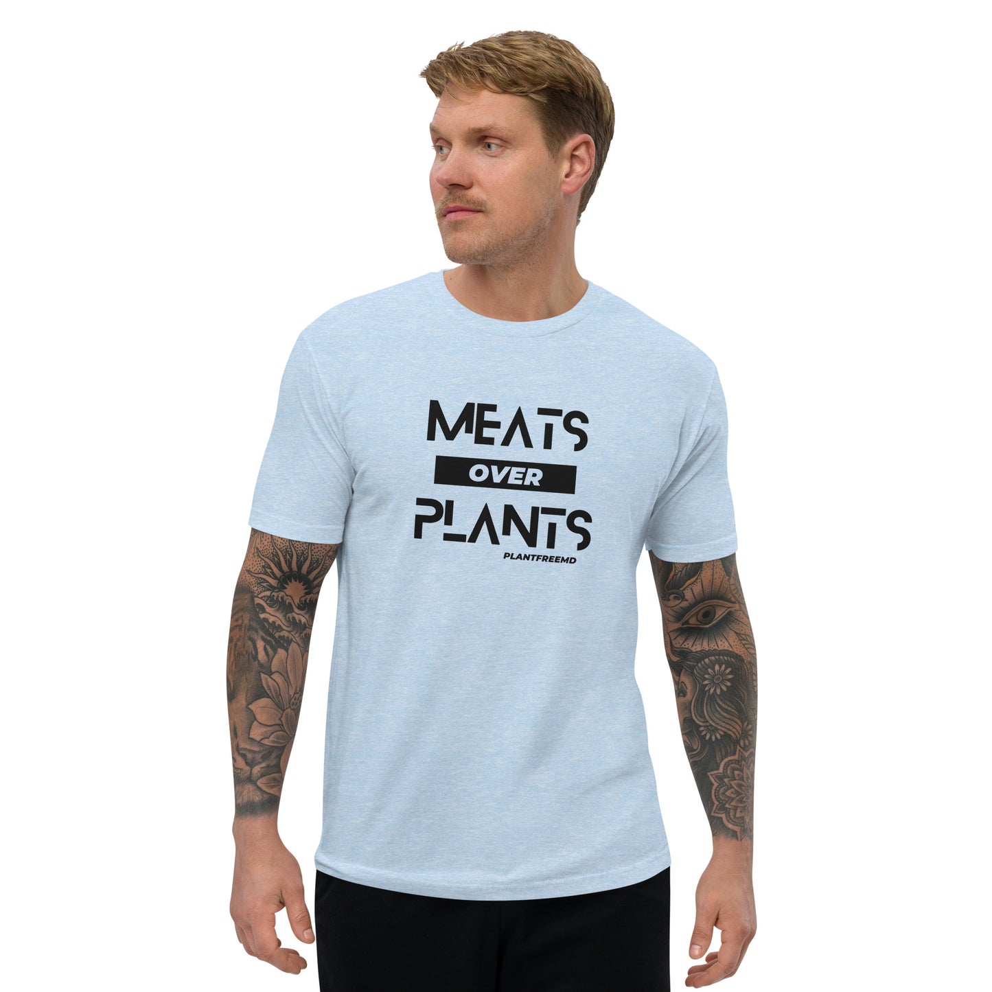 Meats Over Plants Men's Fitted T-shirt Dark