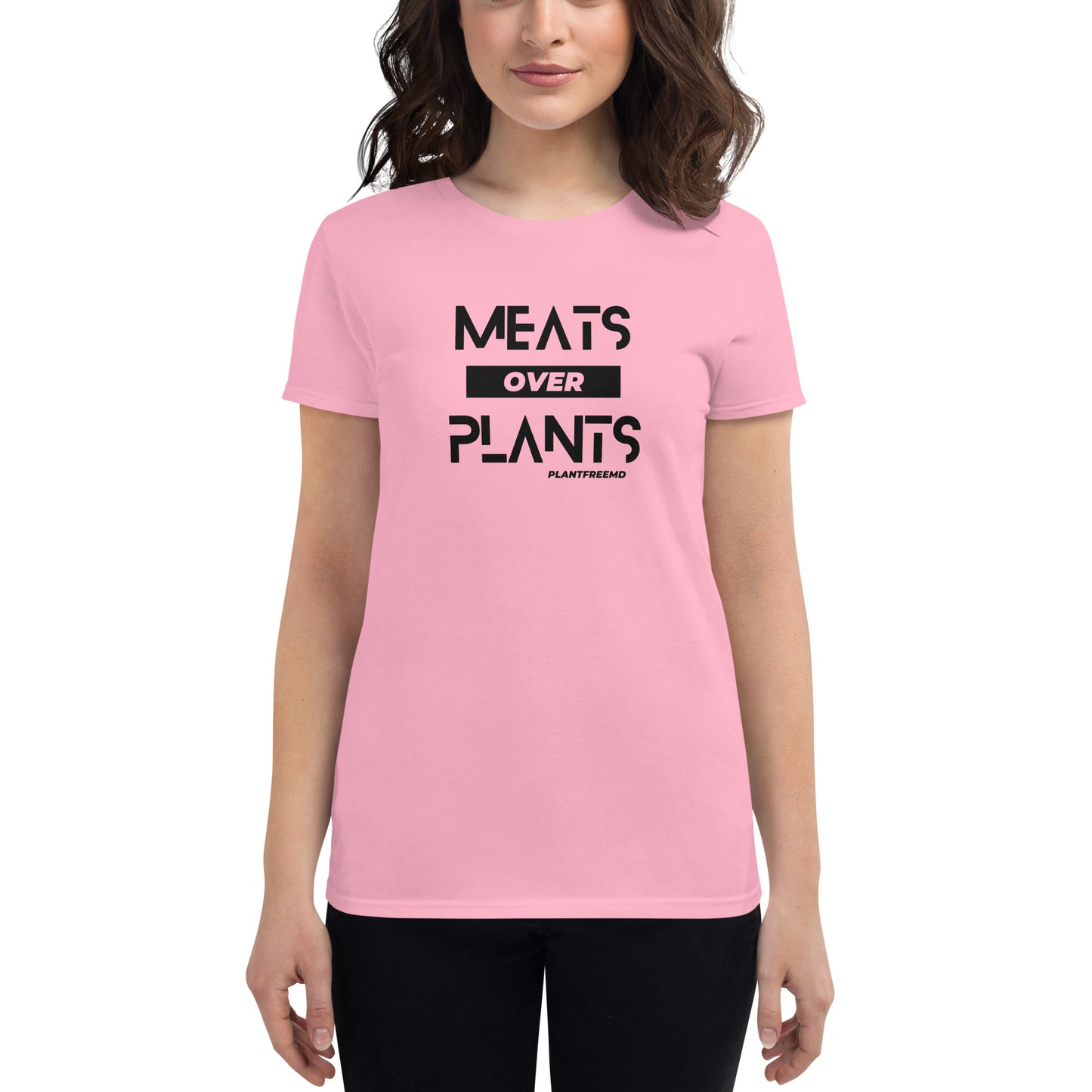 Meats Over Plants Women's Fitted T-shirt Dark