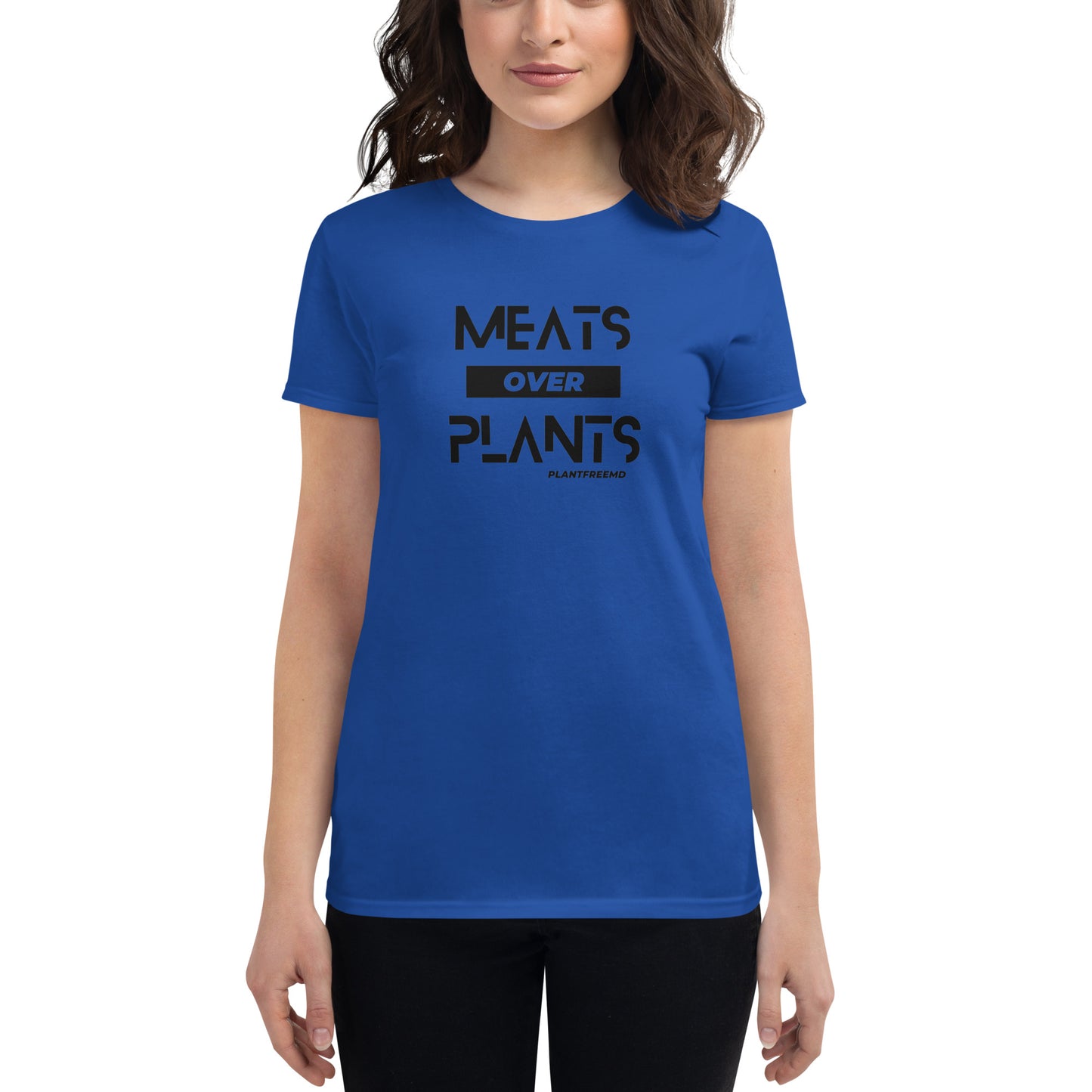 Meats Over Plants Women's Fitted T-shirt Dark