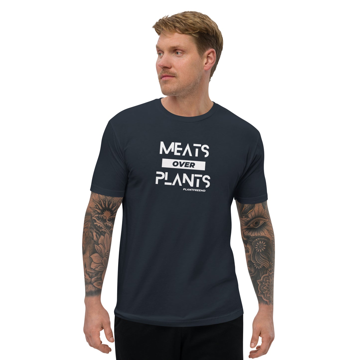 Meats Over Plants Men's Fitted T-shirt Light