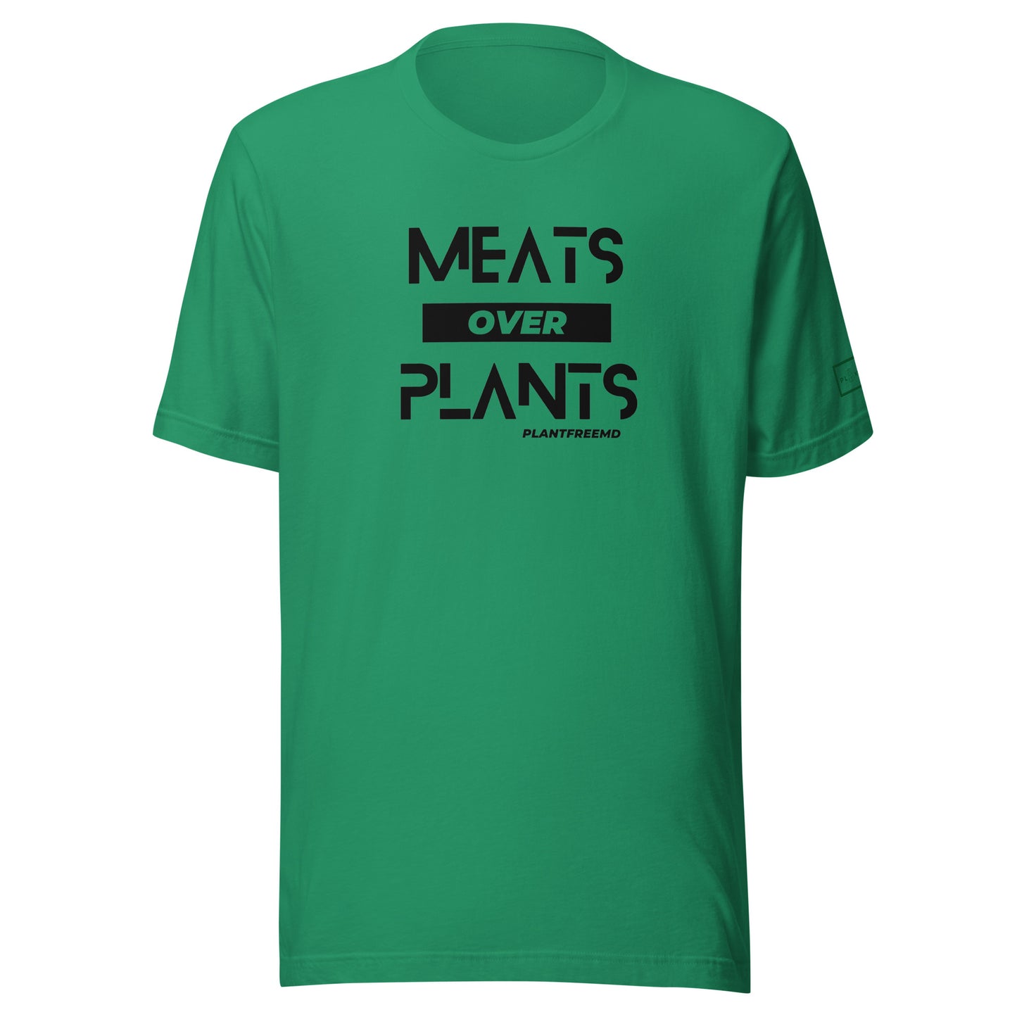 Meats Over Plants Unisex T-shirt Dark w/Embroidery Left Sleeve