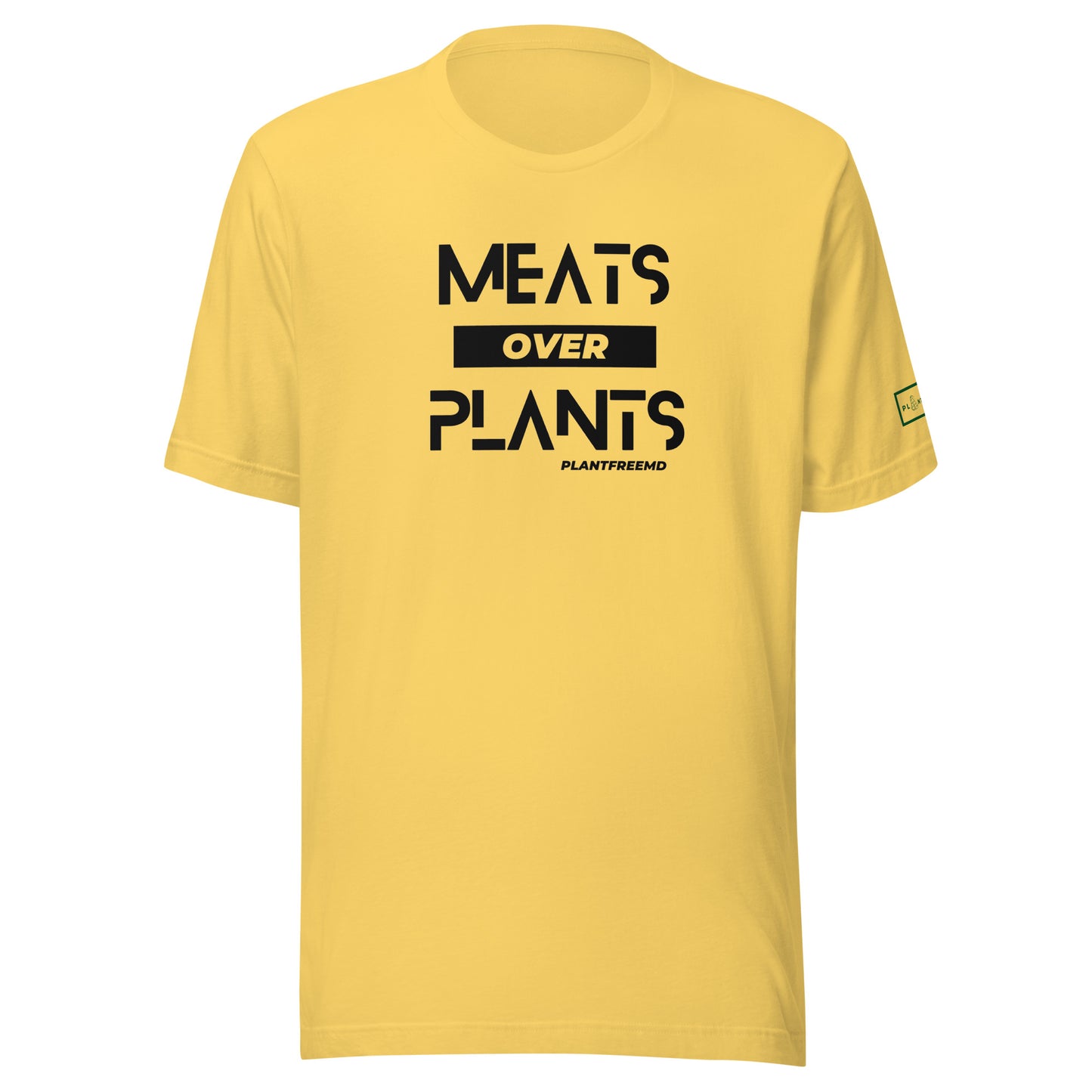 Meats Over Plants Unisex T-shirt Dark w/Embroidery Left Sleeve